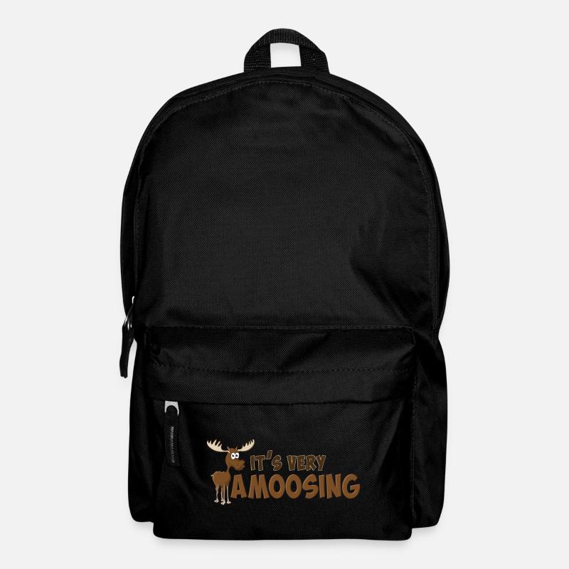 « C’est très Amoosing » L’orignal heureux. - Sac à dos - noir