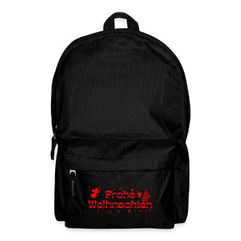 Frohe Weihnachten rot Sterne Engel Christbaum - Rucksack - Schwarz - Vorne