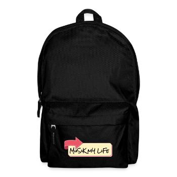 Musik Mein Leben Schriftzug - Rucksack - Schwarz - Vorne