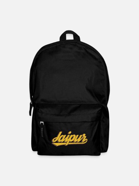 Jaipur Schriftzug Retro Grafik Indien - Rucksack - Schwarz