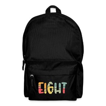 Eight - 8 Years Old Birthday, 8 Year Anniversary - Backpack - black - Front