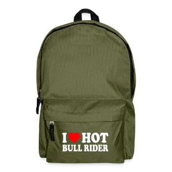 I love hot bull rider - Backpack - olive green - Front