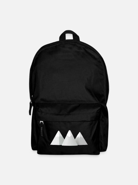 Minimalist 3D Snowy Mountains - Backpack - black