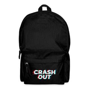 Crash Out – Glitch-Stil weiß-rot-cyan - Rucksack - Schwarz - Vorne
