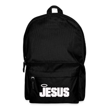 Jesus Schriftzug mit Heiligenschein - Rucksack - Schwarz - Vorne