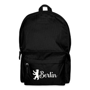 Berlin Bär Logo Schriftzug - Rucksack - Schwarz - Vorne