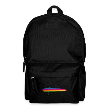 Regenbogen Pinselstrich Farbverlauf Splash - Rucksack - Schwarz - Vorne
