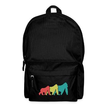 Three Monkeys Silhouettes Retro - Backpack - black - Front