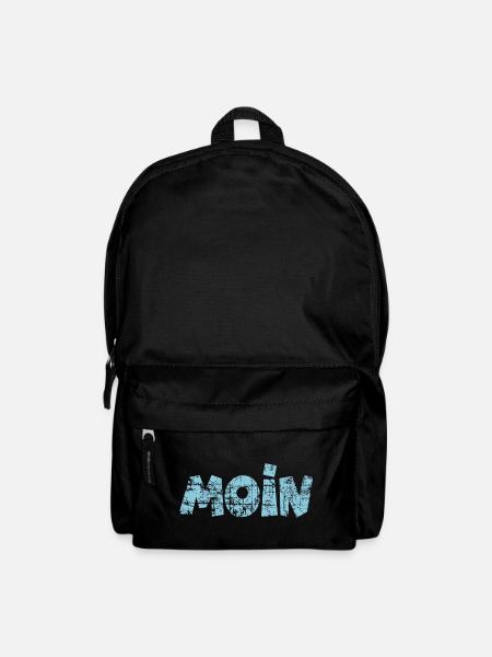Moin (Vintage Hellblau) Norddeutscher Gruß - Rucksack - Schwarz