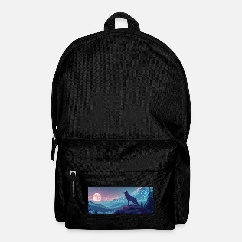 Wolf heult den Mond an - Rucksack - Schwarz