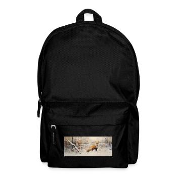 Fuchs Landschaft Schnee - Rucksack - Schwarz - Vorne