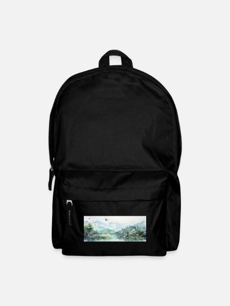 Aquarell-Landschaft - Rucksack - Schwarz
