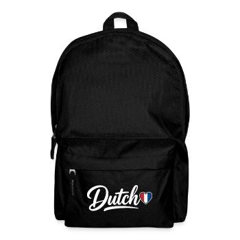 Dutch Script with Flag Heart Fan Patriotic - Backpack - black - Front