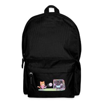 Cute Cats Playing Football Striker Goalkeeper Kids - Backpack - black - Front