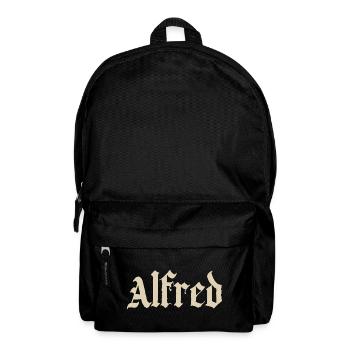 Ornement du nom Alfred Blackletter - Sac à dos - noir - Devant