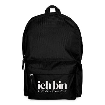 Ich bin trotzdem freundlich Humorvolles Statement - Rucksack - Schwarz - Vorne