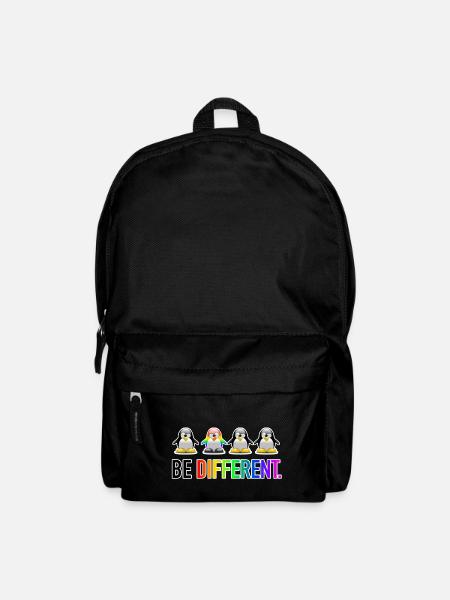 Be Different LGBT Pinguin Gay Pride CSD Cartoon - Rucksack - Schwarz