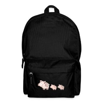 Schweine Familie - Rucksack - Schwarz - Vorne