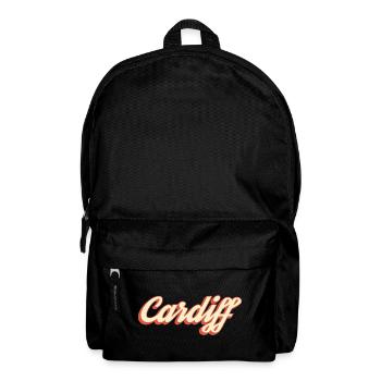 Cardiff Retro Script Logo - Backpack - black - Front
