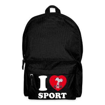 i love sport [white] - Backpack - black - Front