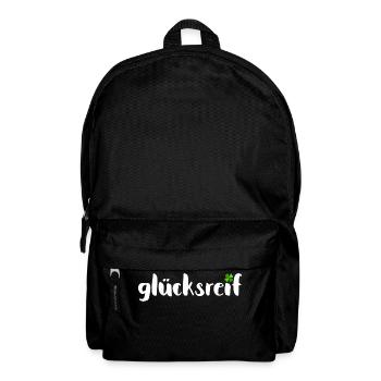 Glücksreif - Lebensglück Kleeblatt Glücksbringer - Rucksack - Schwarz - Vorne