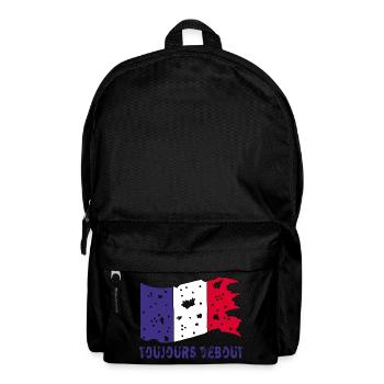 Drapeau français déchiré mais toujours debout ! - Sac à dos - noir - Devant