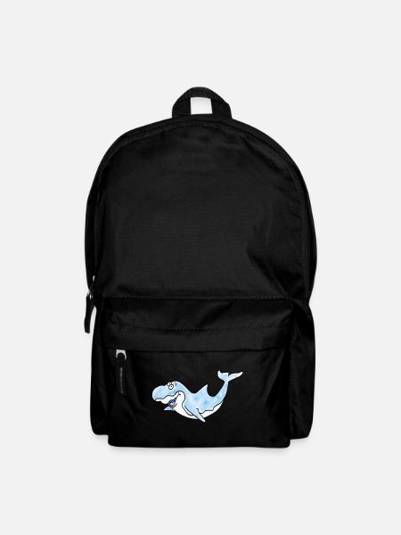 Dolphin funny cartoon - Backpack - black
