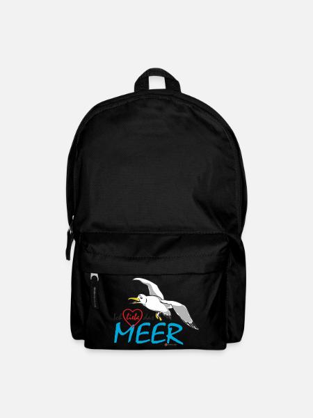 Möwe, Ich liebe das Meer - Rucksack - Schwarz