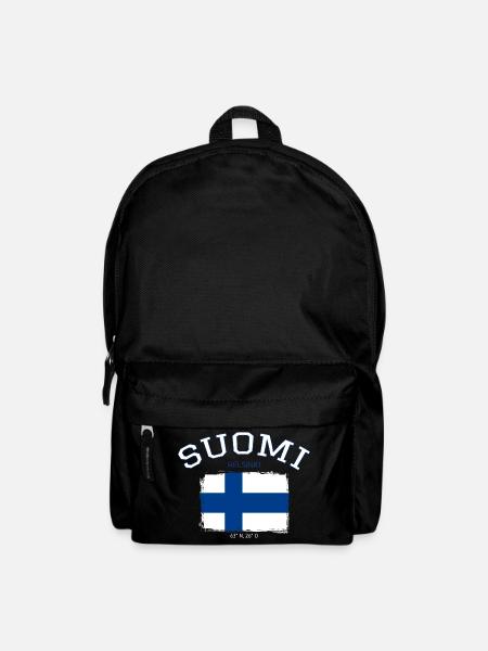 Finland flag with Helsinki reference - Backpack - black