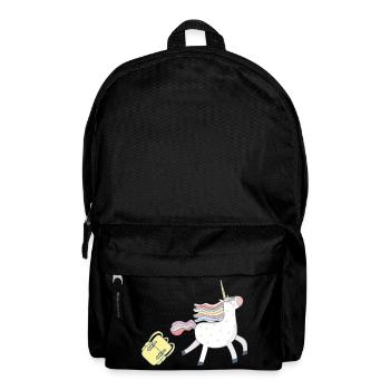 Einhorn geht zur Schule - Rucksack - Schwarz - Vorne