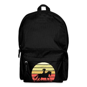 Cavalier du coucher de soleil à cheval - Sac à dos - noir - Devant