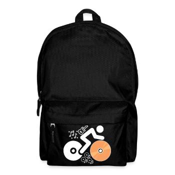 DJ Figure avec disques et notes musicales - Sac à dos - noir - Devant