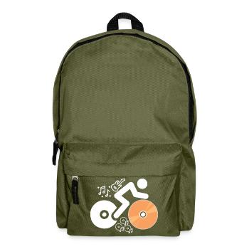 DJ Figure avec disques et notes musicales - Sac à dos - vert olive - Devant