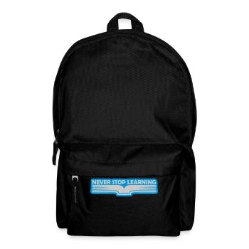 never stop learning Zitat - Rucksack - Schwarz - Vorne