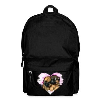 zwei kleine süße Welpen in einem Herzen - Rucksack - Schwarz - Vorne