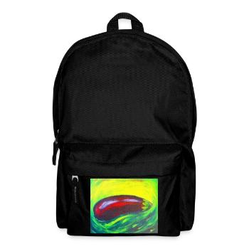 Eggplant green - Backpack - black - Front
