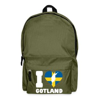 I LOVE GOTLAND Schweden - Rucksack - Olivgrün - Vorne