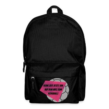Keine Zeit jetzt! Bin auf dem Weg zum Korbball - Rucksack - Schwarz - Vorne