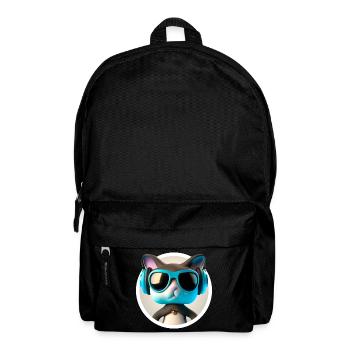Katze Brille Turntable DJ Disco Club Kopfhörer - Rucksack - Schwarz - Vorne