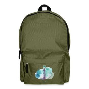 Dusseldorf Germany City Skyline Splash Colorful - Backpack - olive green - Front