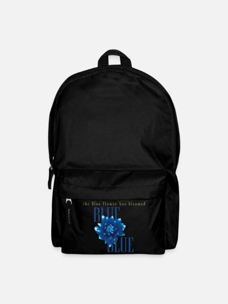 Blue Bloom Flower Graphic - Backpack - black