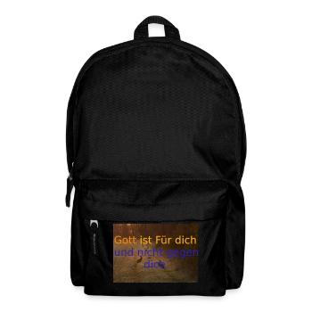 Gott ist für dich - Rucksack - Schwarz - Vorne