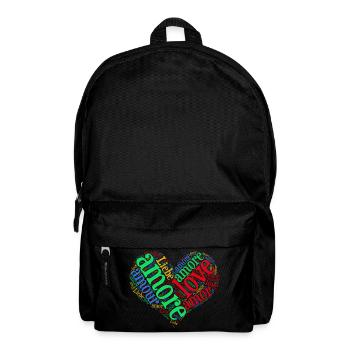 t-shirt amour amour amour Liebe amor nuage de mots - Sac à dos - noir - Devant