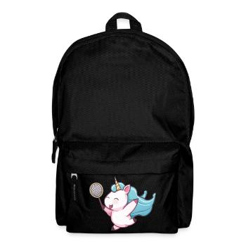 Unicorn plays badminton and tennis - Backpack - black - Front