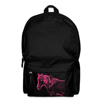 Pferd rosa pink - Rucksack - Schwarz - Vorne