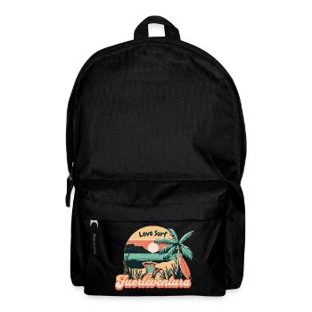 Fuerteventura Surfing Surfboard Palm Trees Island Summer - Backpack - black - Front
