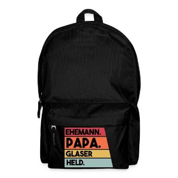 Ehemann Papa Glaser Held - Rucksack - Schwarz - Vorne