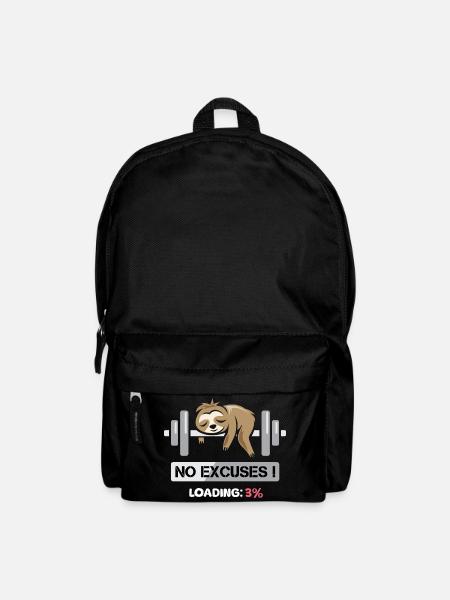 Fitness Faultier Bodybilding no excuses lustig - Rucksack - Schwarz