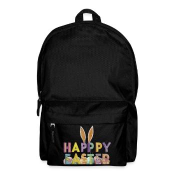 Easter bunny design with colorful letters - Backpack - black - Front