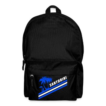 Santorini Greece flag palm trees - Backpack - black - Front